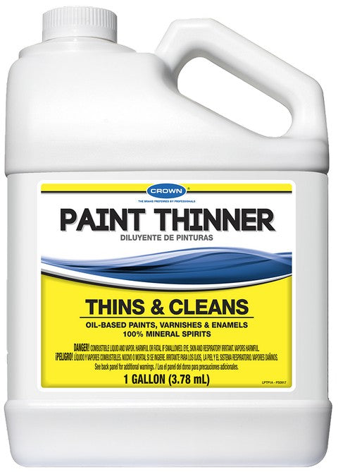 Paint Thinner - 100% Mineral Spirits, by Crown - One Quart