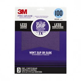 3M PRO GRADE 9" X 11" NO-SLIP GRIP ADVANCED SANDPAPER (3PK)